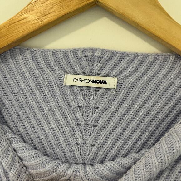 Fashion Nova Purple Eyelash Knit Sweater Size Medium - Picture 5 of 7